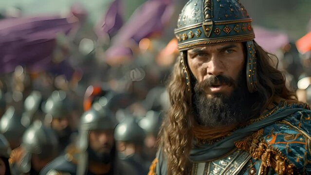 4K HD video clips King Darius leads the Persian army to attack Athens and the Greeks.