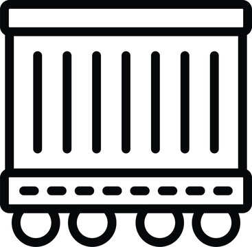 recommend clip art: Freight wagon container icon outline vector. Train transit haulage. Cargo goods distribution