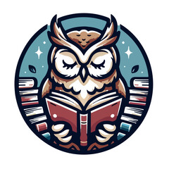 logo owl reading a book