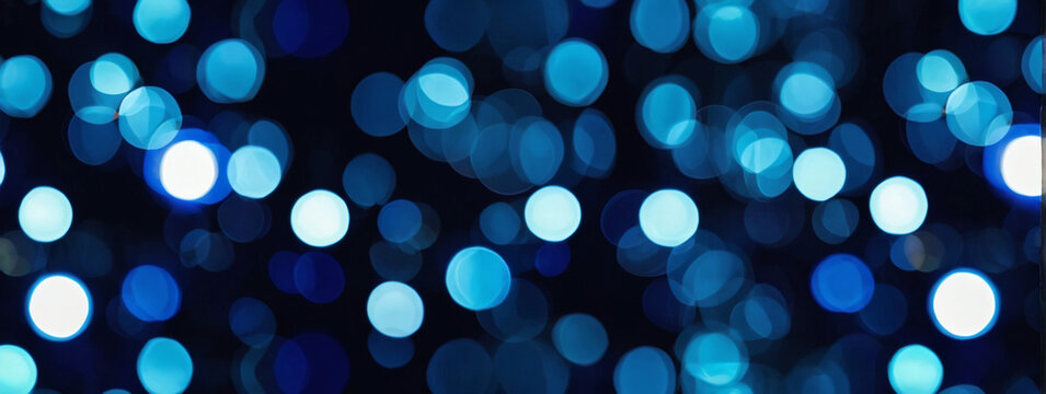 Royal blue abstract pattern with bokeh lights for an elegant touch.
