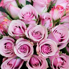 Closeup of a pink rose bouquet