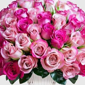 Closeup of a pink rose bouquet