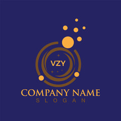 Letter VZY handwritten unique logo design for your business