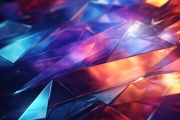 Abstract 3d luxury premium background, colorful crystal pieces golden accent, lighting effect - 754249703