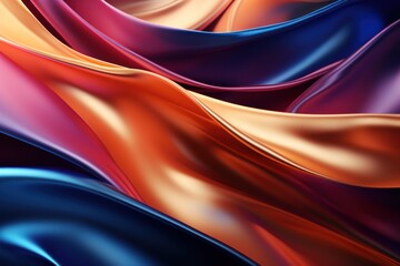 Abstract 3d luxury premium background, colorful flowing curved waves, golden accent, lighting effect - 754249777