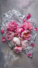 Obraz na płótnie Canvas floral background with foil.
