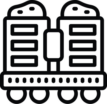 recommend clip art: Rail hauler icon outline vector. Shipment railroad haulage. Delivery train wagons distribution