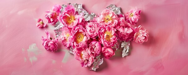 floral background with foil.