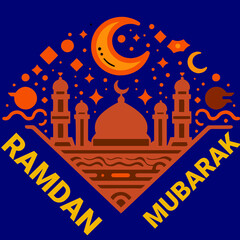 Fototapeta na wymiar illustration of an background of eid and ramdan