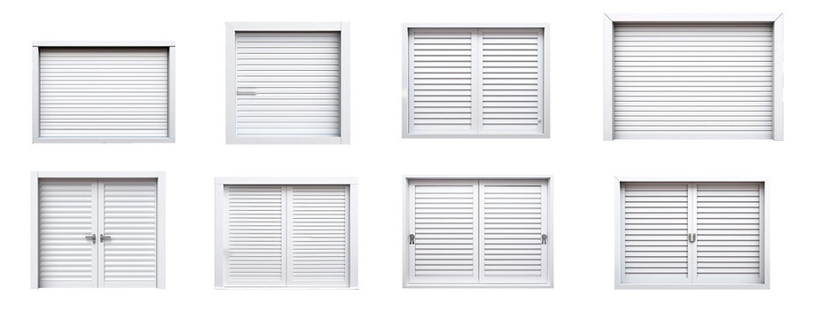 Gray metal shutters or wooden window shatters, Background of horizontal galvanized sheet metal texture. isolated on transparent background . PNG, cutout, or clipping path.	
