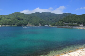 愛媛県伊方町　ムーンビーチ井野浦から見た風景