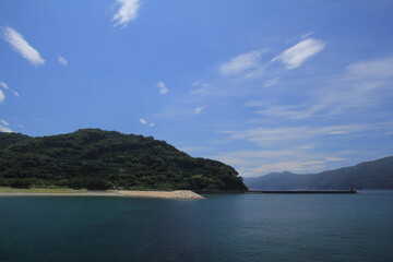 愛媛県伊方町　ムーンビーチ井野浦から見た風景