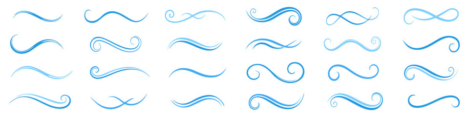 curve lines set. waves collection. vector design elements