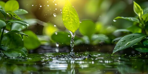 Promoting Water Conservation and Environmental Sustainability through an Eco-friendly Lifestyle. Concept Eco-friendly living, Water conservation, Environmental sustainability, Sustainable habits