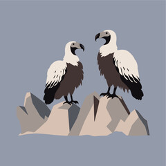 vulture bird on the rock flat...