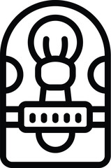 Makeup artist essentials icon outline vector. Blush facial applicator. Paintbrushes cosmetics tools