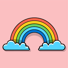illustration colorful rainbow...