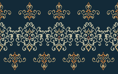 Embroidery designs Oriental geometric ethnic pattern for background or carpet, wallpaper, batik wrapping, curtain design, vector illustration	