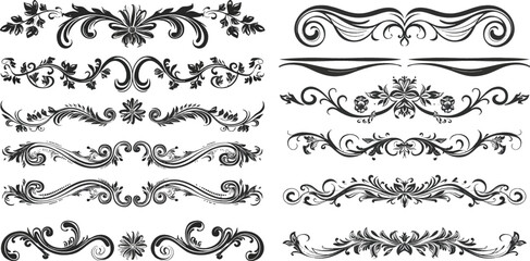 vector set: calligraphic design elements and page decoration - obrazy, fototapety, plakaty
