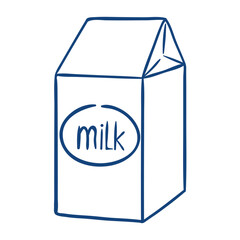 Milk box. Hand drawn vector illustration.