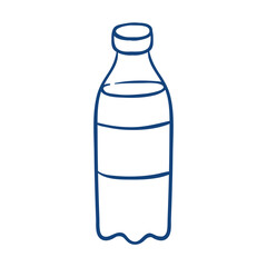 A bottle with liquid, possibly milk. Hand drawn vector illustration