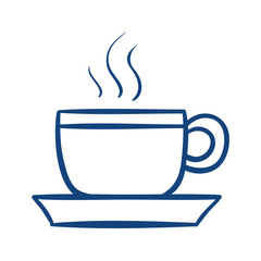 cup of hot tea or coffee. Hand drawn vector illustration.