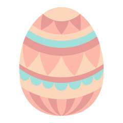 Painted Easter egg illustration. Hand drawn flat style design, isolated vector. Easter holiday clip art, seasonal card, banner, poster, element
