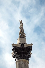 Nelson's Column on Trafalgar Square in London, UK