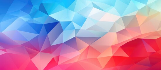 Obraz premium A modern, colorful abstract background featuring an array of vibrant triangles in various sizes and hues. The geometric shapes create a dynamic composition, perfect for interior wallpaper,