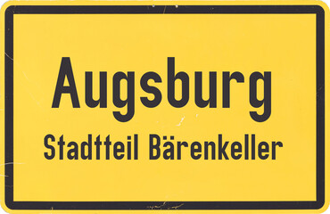 Ortsschild Augsburg Bärenkeller