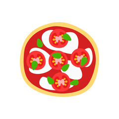 Whole italian pizza graphic illustration