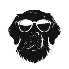 Golden Retriever - Vector black dog silhouette isolated