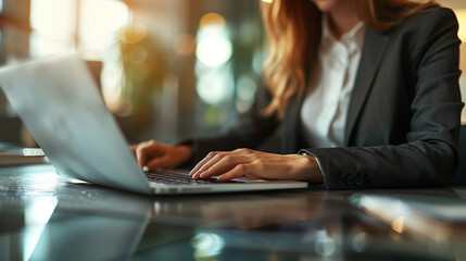 Obraz na płótnie Canvas woman working on laptop 