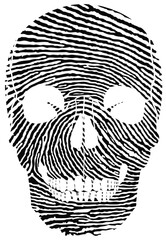 skull, fingerprint - obrazy, fototapety, plakaty