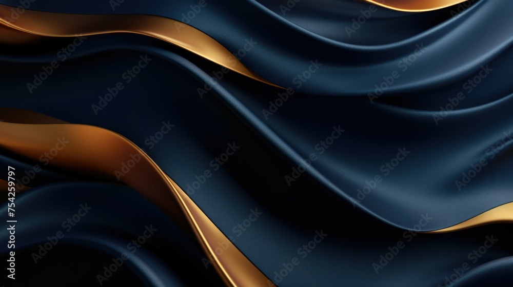 Poster a stylish black and gold abstract background with smooth waves. perfect for luxury and elegant desig