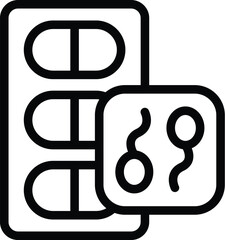 Fertilization phase prevention icon outline vector. Avoid pregnancy event. Hormonal oral contraception