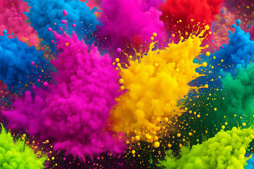 Fototapeta na wymiar Holi Colorful and Joyful Background 