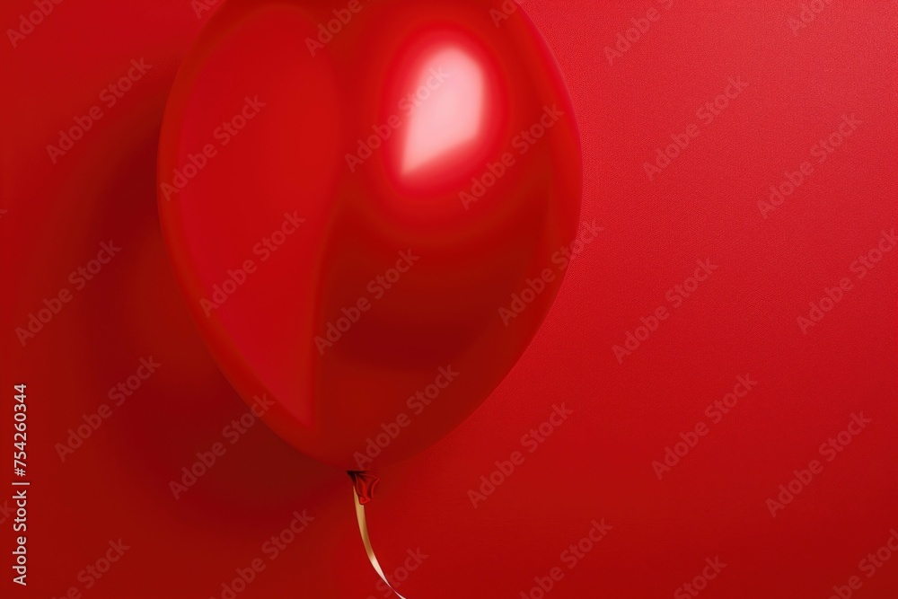 Poster A red balloon with a string attached. Suitable for various concepts