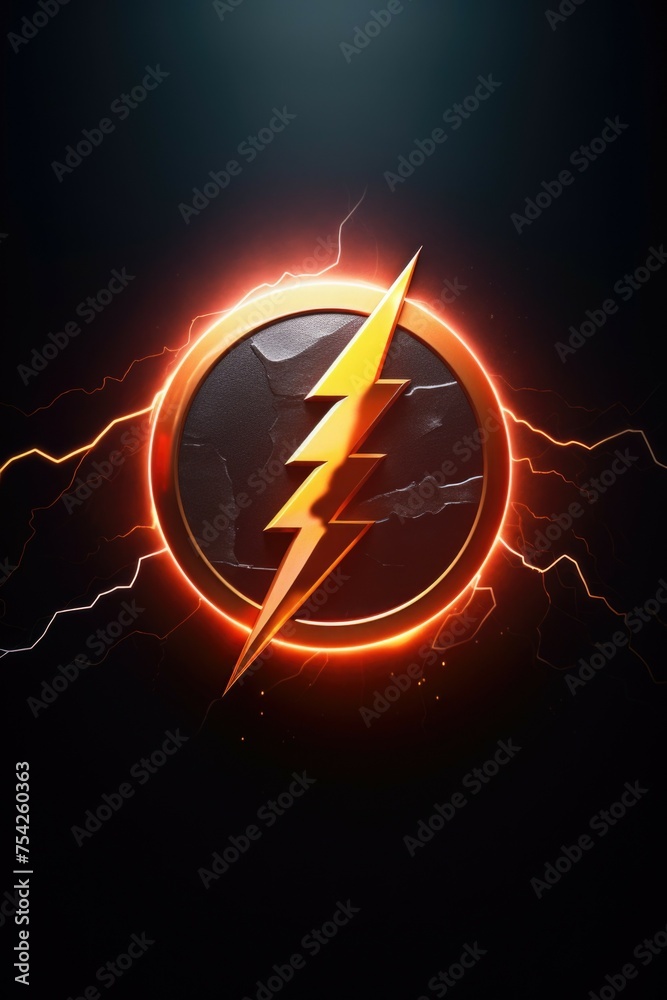 Poster A dynamic logo design featuring lightning flashes. Perfect for branding and technology projects