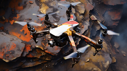 Drone based geological surveys and mapping solid backg