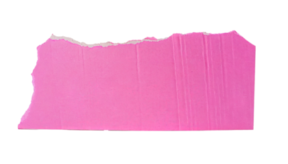 pink torn paper, ripped cardboard, Isolated on a transparent background. PNG cutout or clipping path.	
