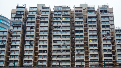 Fototapeta na wymiar Blocks in Hongkong. One of the Most Crowded Housing.