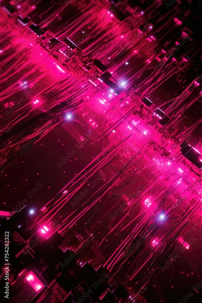 Poster A close-up view of a bunch of pink lights. Suitable for various design projects