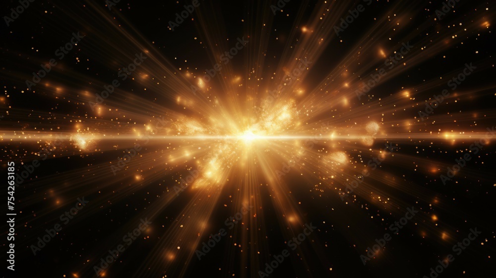 Poster a bright light shining on a black background. suitable for various design projects