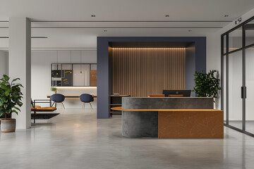 Office meeting room interior with reception