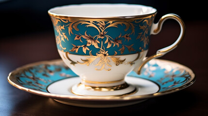 Elegant Teacup and Saucer Fine China Teacup 