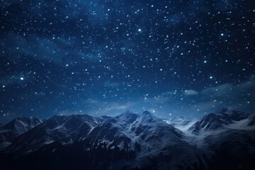 Obraz premium Stunning night sky with stars above majestic mountain range. Perfect for astronomy or nature backgrounds