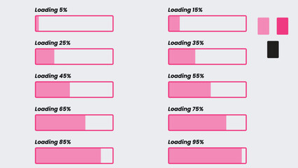 Modern progress bar vector illustration, percentage loading on a white background. Loading Bar for Web Interfaces. Template illustration and website design. 