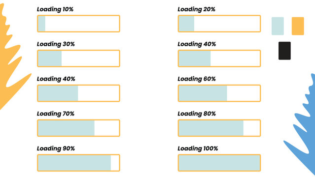 Trendy vector pre-loader vector icon set . Loading Bar for Web Interfaces. Template illustration. 