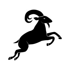 jumping mountain goat logo creative concept animal vector - 754264963